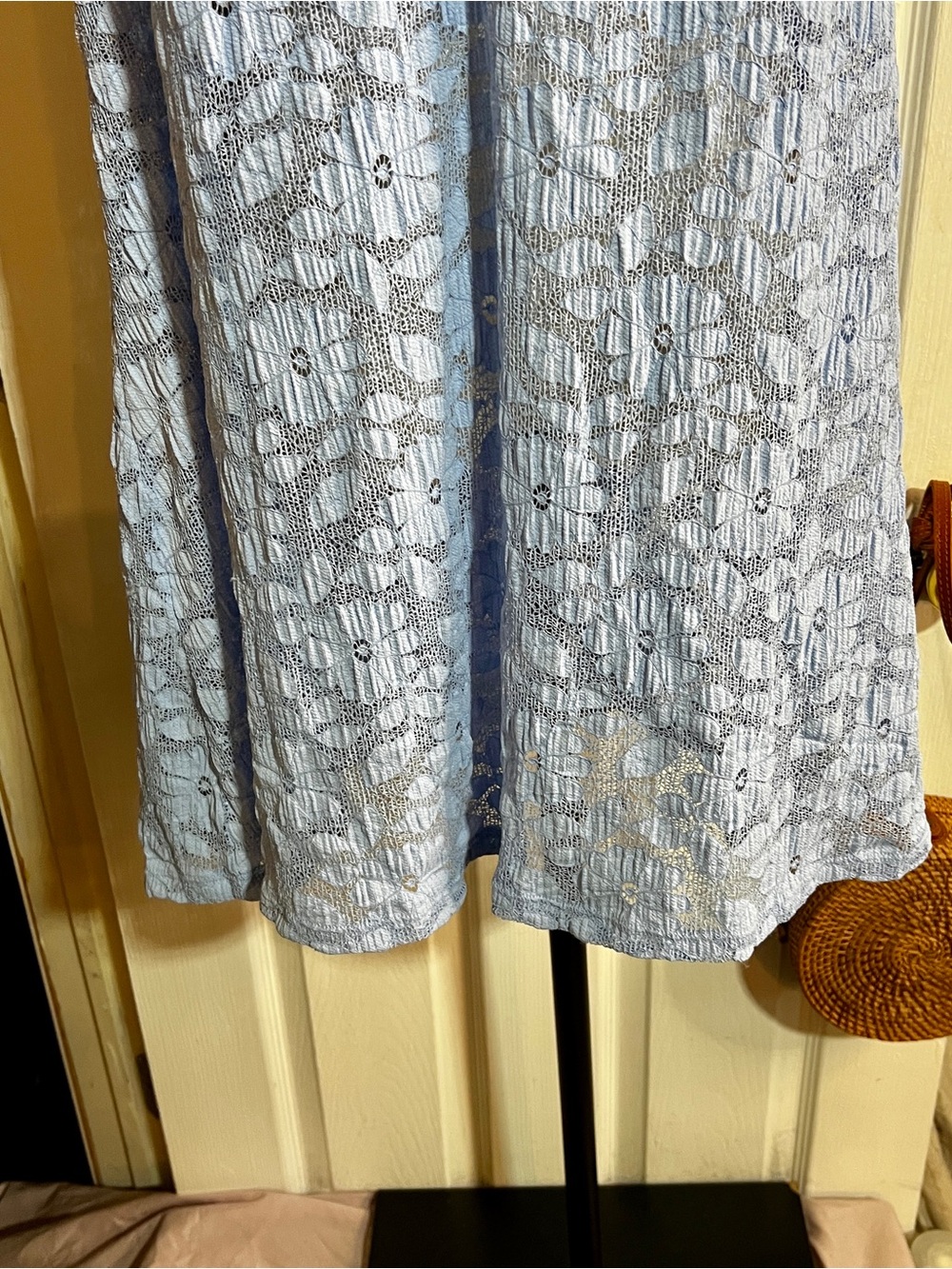 Aerie Off Shore Lace Sheer Blue Mesh Nightie Indie Sleaze Festival Mini Dress XL - Picture 7 of 14